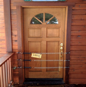 electric fence springs on front door
